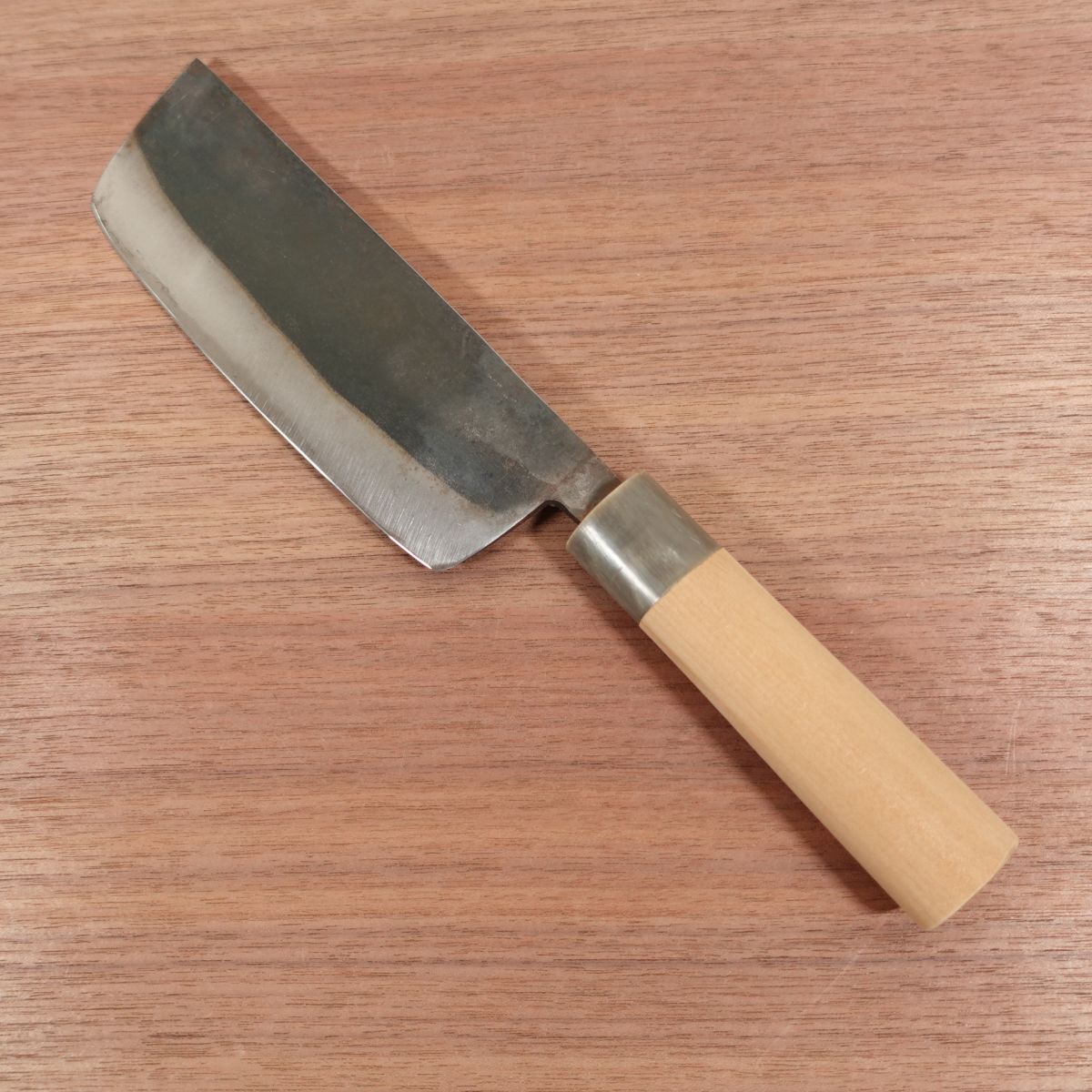 Masahiro Nakiri Knife, Sharpened, Water Buffalo Handle, Kurouchi Finish, Sakura, Carbon Steel, Discontinued, Rare, 150mm