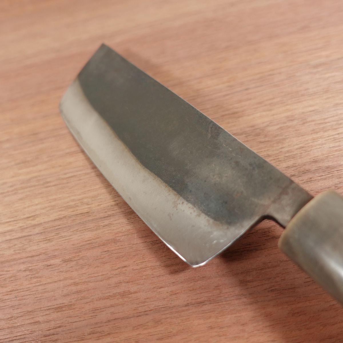Masahiro Nakiri Knife, Sharpened, Water Buffalo Handle, Kurouchi Finish, Sakura, Carbon Steel, Discontinued, Rare, 150mm