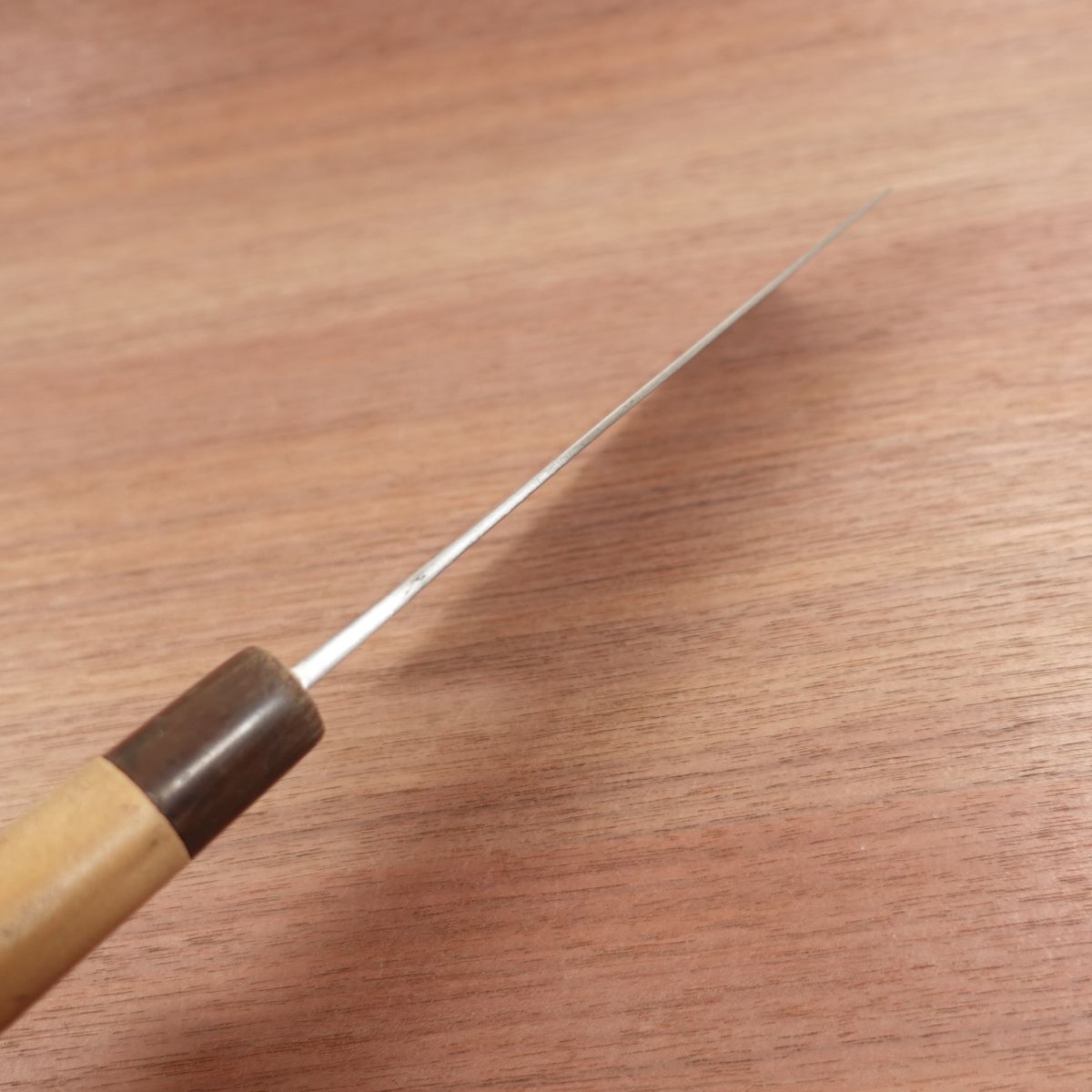 Tessen Nakiri Knife, Sharpened, Water Buffalo Handle, Hon-Warikomi, Tessen Saku, 165mm