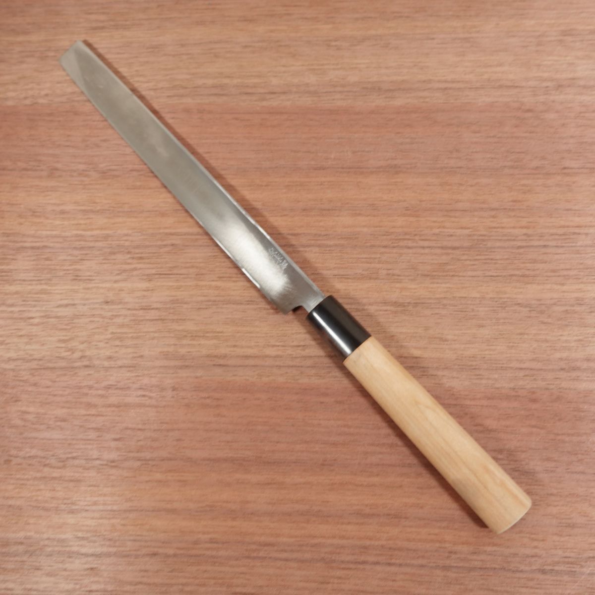 Masuda Tokusei Tako-Hiki Knife, Sharpened, Water Buffalo Handle, Sashimi Knife, Yasuki Steel, Nearly Unused Stored Item, 215mm
