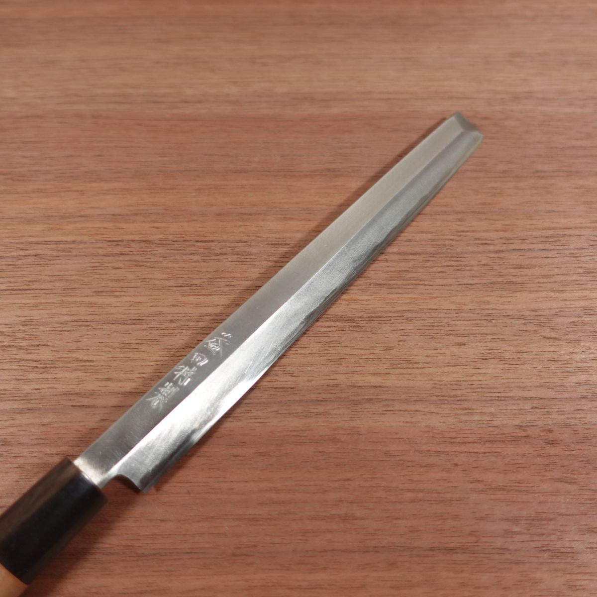 Masuda Tokusei Tako-Hiki Knife, Sharpened, Water Buffalo Handle, Sashimi Knife, Yasuki Steel, Nearly Unused Stored Item, 215mm