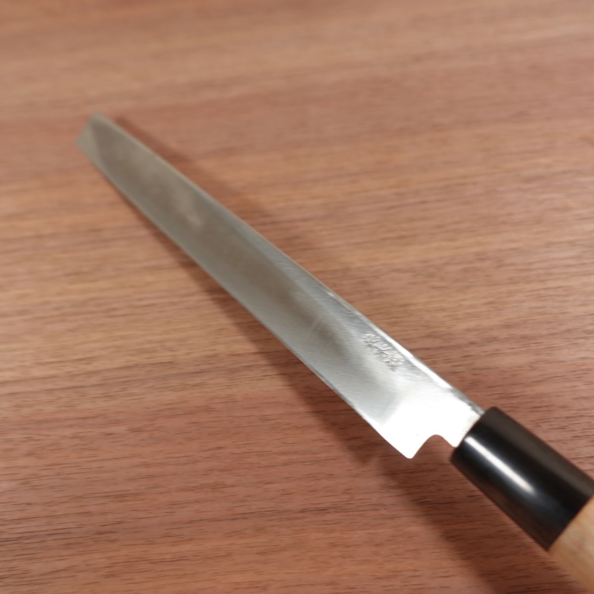 Masuda Tokusei Tako-Hiki Knife, Sharpened, Water Buffalo Handle, Sashimi Knife, Yasuki Steel, Nearly Unused Stored Item, 215mm