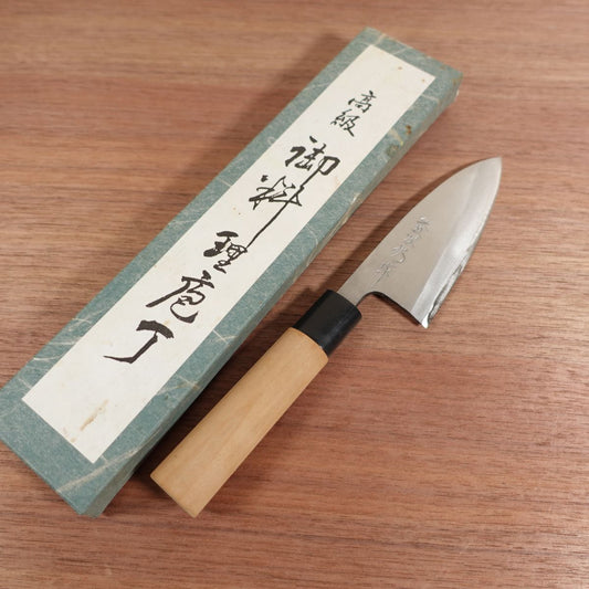 Tojiro Ajikiri Knife Sharpened Ko-Deba White Steel Yasuki Steel F-899 Boxed 110mm