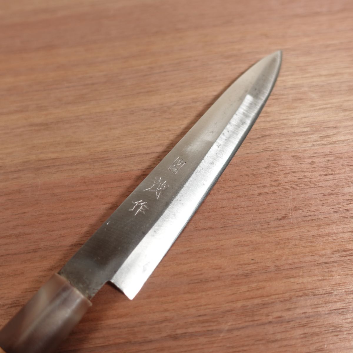 Mosaku Yanagiba Sharpened Marble Handle Sashimi Knife Carbon Steel 175mm