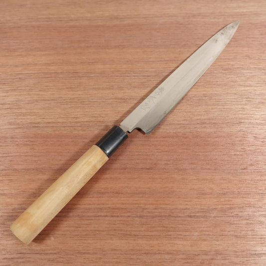 Kiya Yoshihisa Yanagiba Sharpened Sashimi Knife Gourd Logo Carbon Steel 210mm