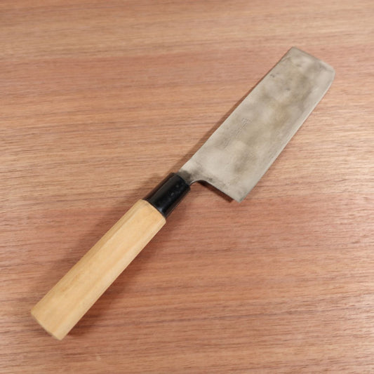 Sakai Sadamine Nakiri Sharpened Special Carbon Steel Double Bevel 165mm