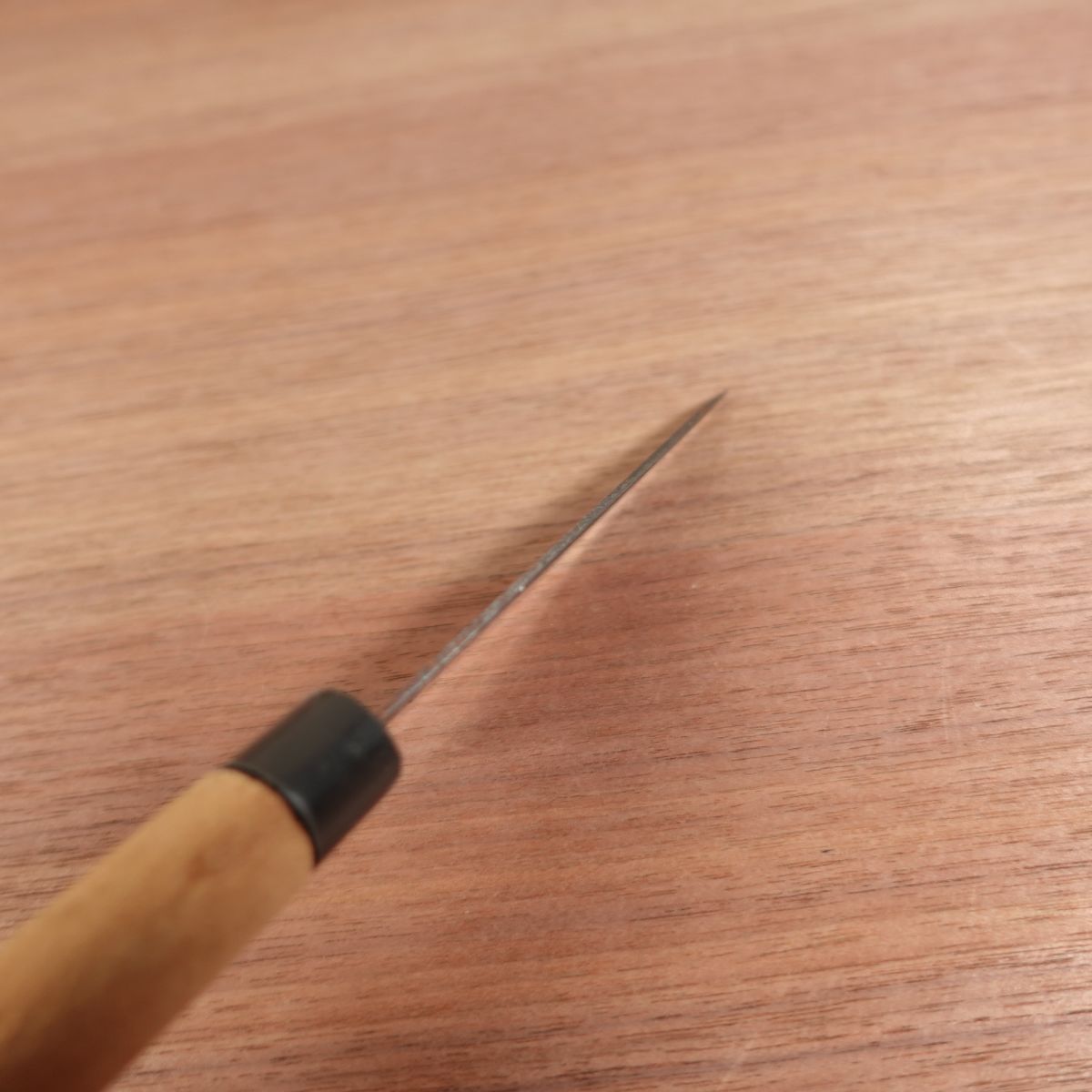 Kurouchi Ajikiri Ko-Deba Sharpened Double Bevel Thin Carbon Steel 100mm