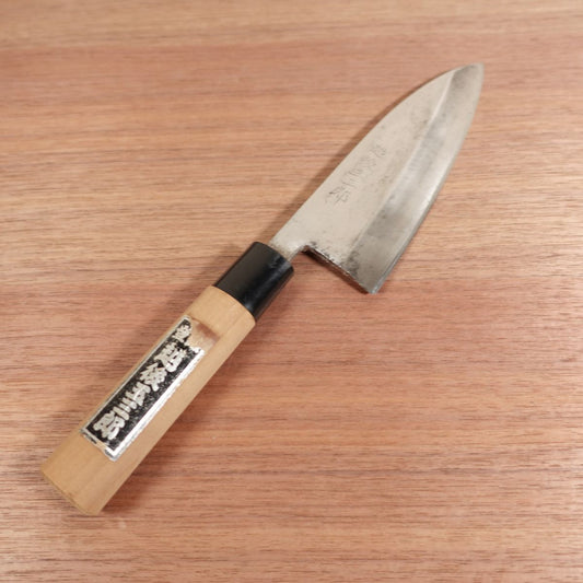 Echigo Tamasaburo Ai-Deba Sharpened Single Bevel Carbon Steel Sticker 155mm