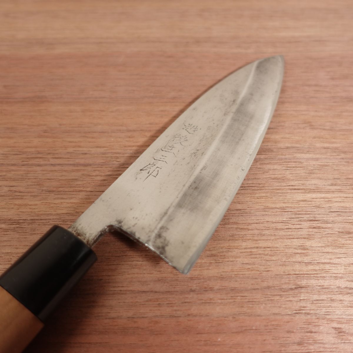 Echigo Tamasaburo Ai-Deba Sharpened Single Bevel Carbon Steel Sticker 155mm