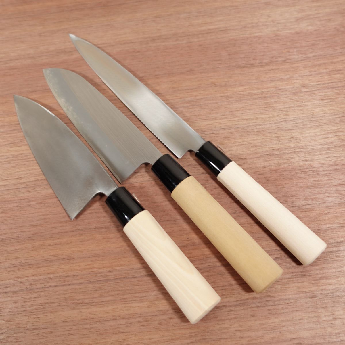 Sakai Jikko Knife Set, Sharpened, Yanagiba, Santoku and Deba Knife Set, Special, Boxed, Unused Stored Item