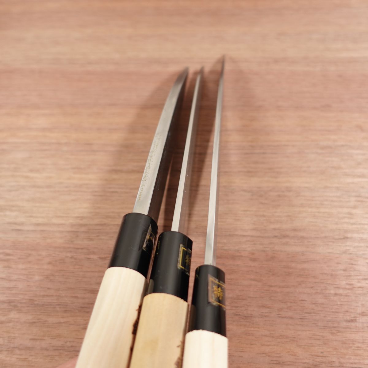Sakai Jikko Knife Set, Sharpened, Yanagiba, Santoku and Deba Knife Set, Special, Boxed, Unused Stored Item