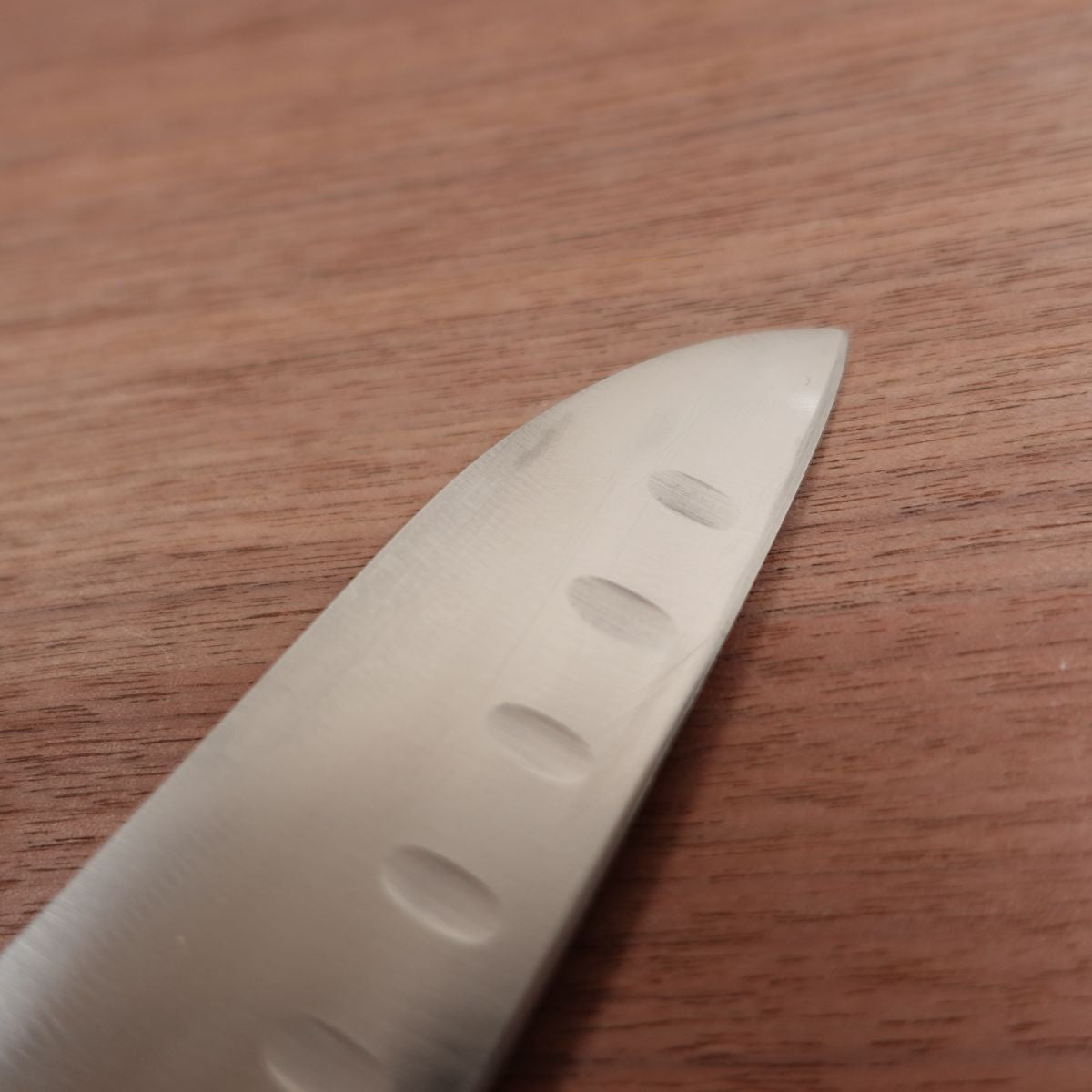 KAI Small Santoku Knife, Sharpened, Floral Handle, All Stainless Steel, Granton Edge, 145mm