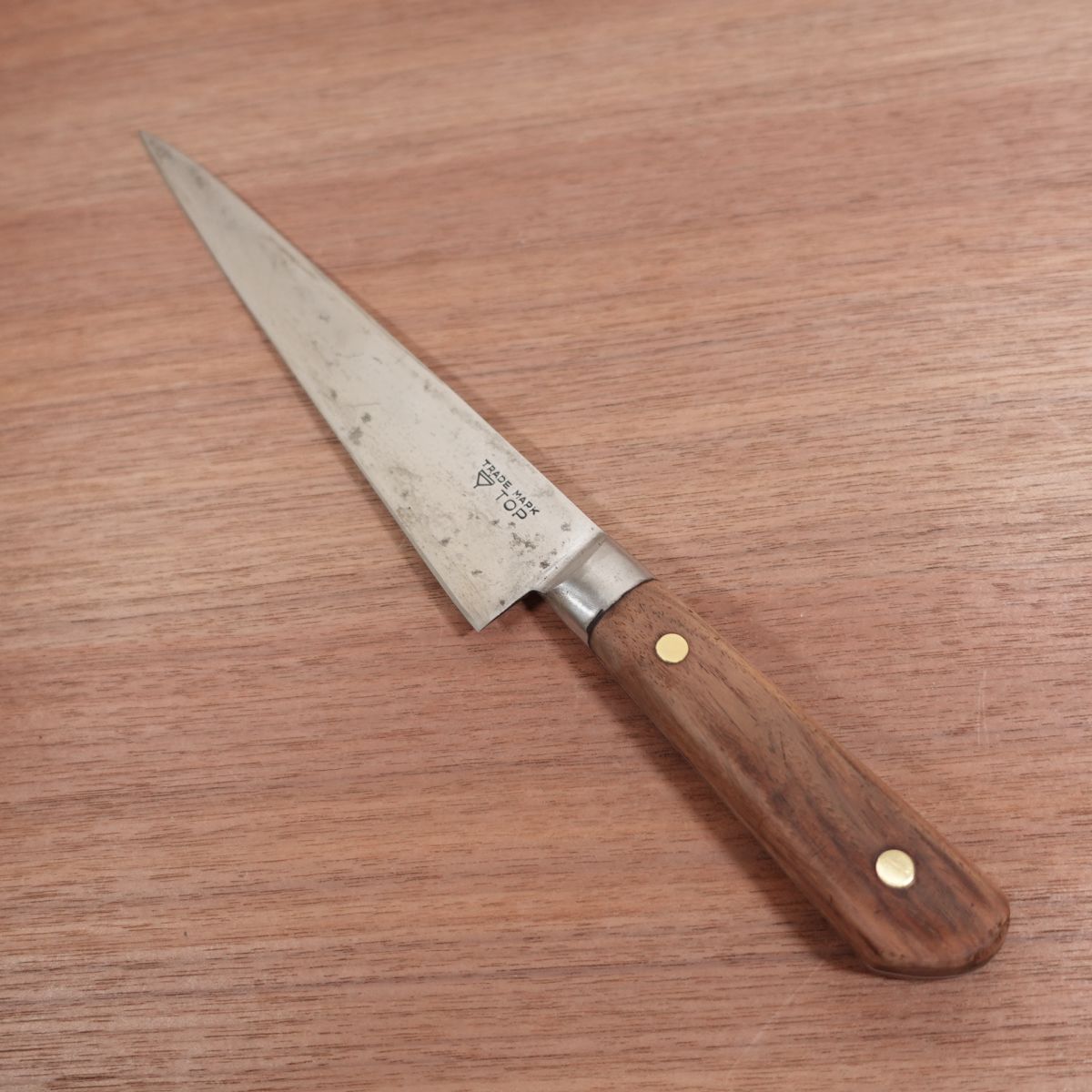 Komatop Sujihiki Knife, Sharpened, Slim Gyuto, Carbon Steel, TOP, Koma, TRADE MARK, Straight Edge, 230mm