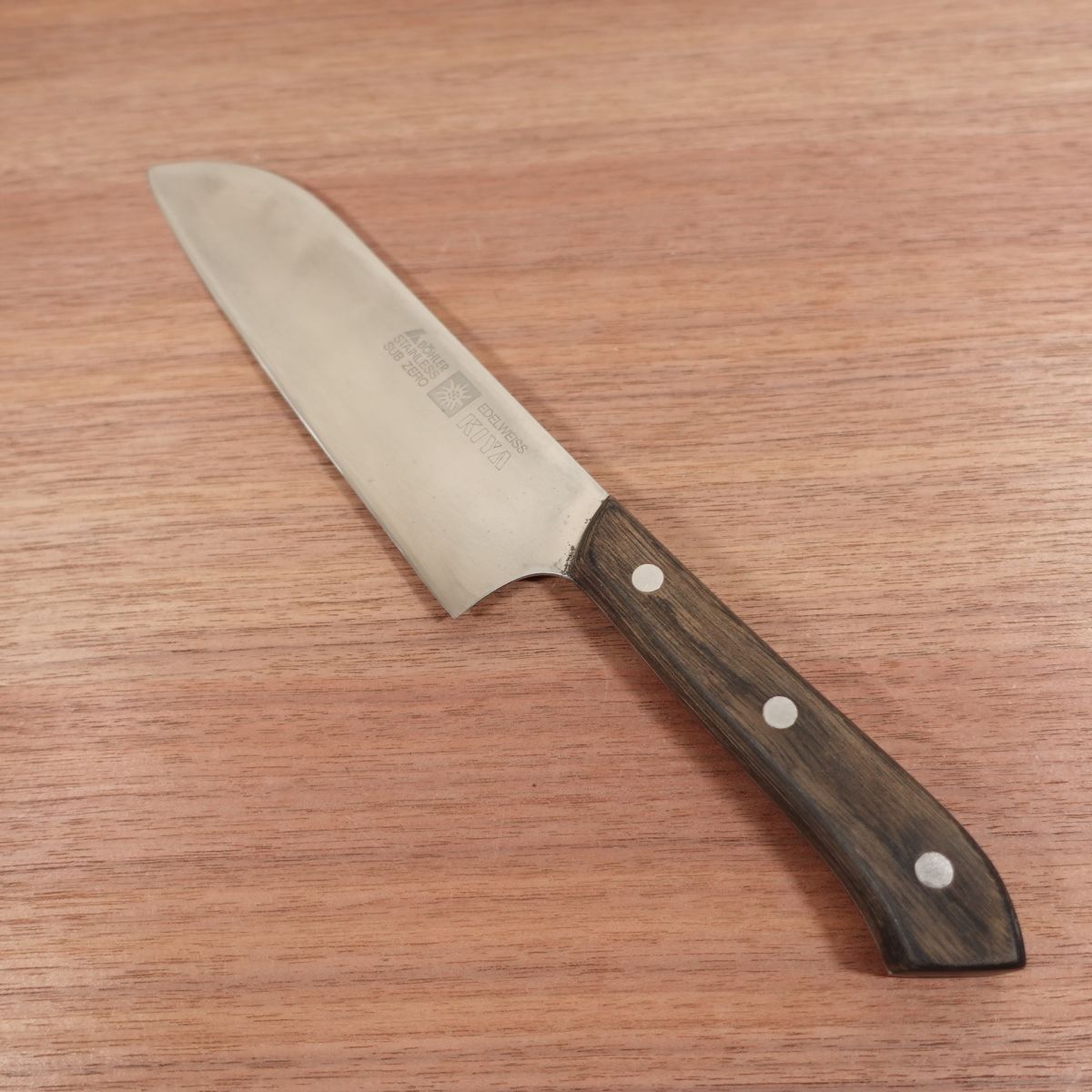 Kiya Santoku Knife, Sharpened, Edelweiss, All-Purpose Knife, Stainless Steel, 175mm