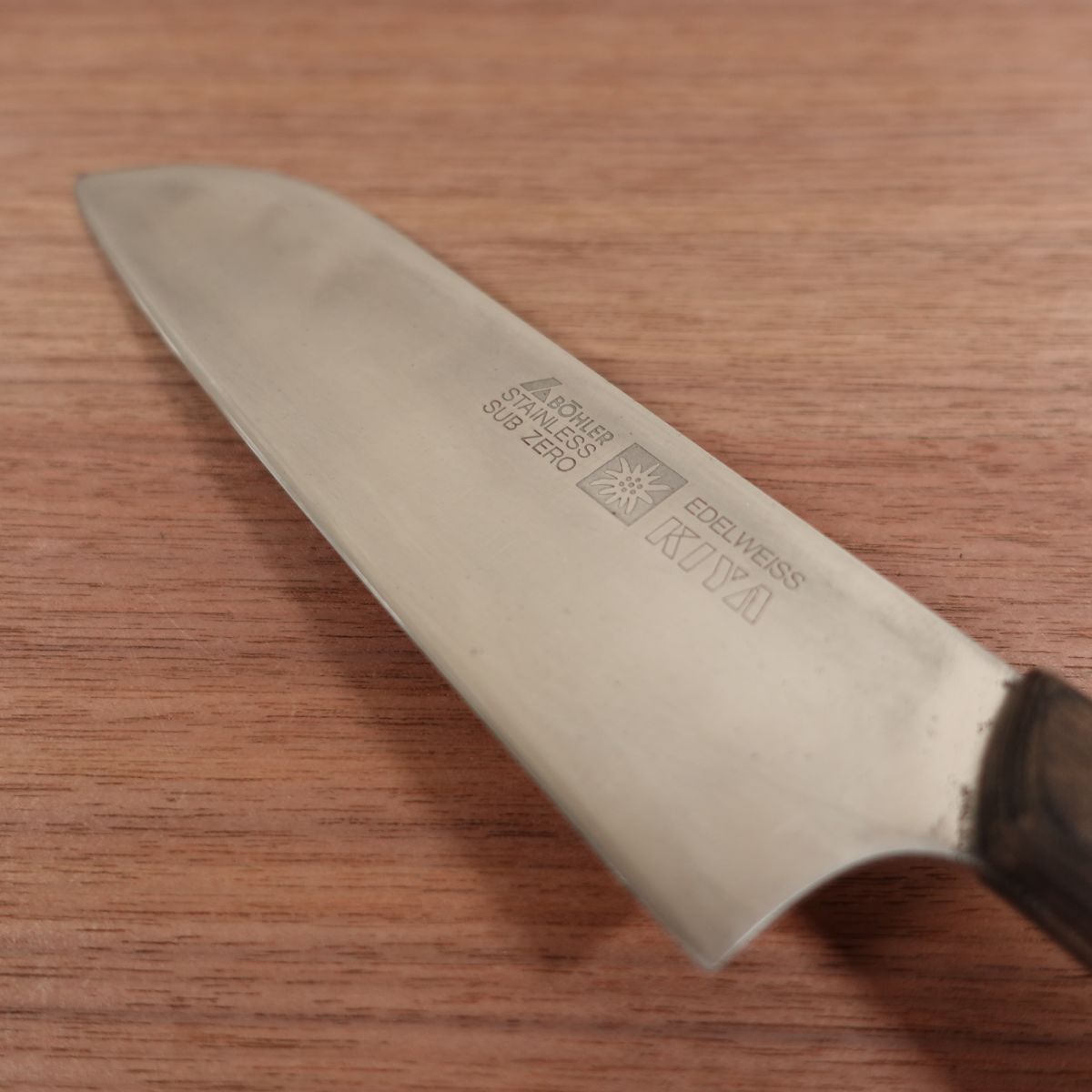 Kiya Santoku Knife, Sharpened, Edelweiss, All-Purpose Knife, Stainless Steel, 175mm