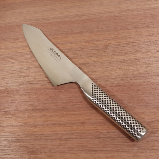 GLOBAL Bunka Knife, Sharpened, Kiritsuke-Style Santoku, G-4, All-Purpose Knife, Stainless Steel, Lightly Used, 180mm