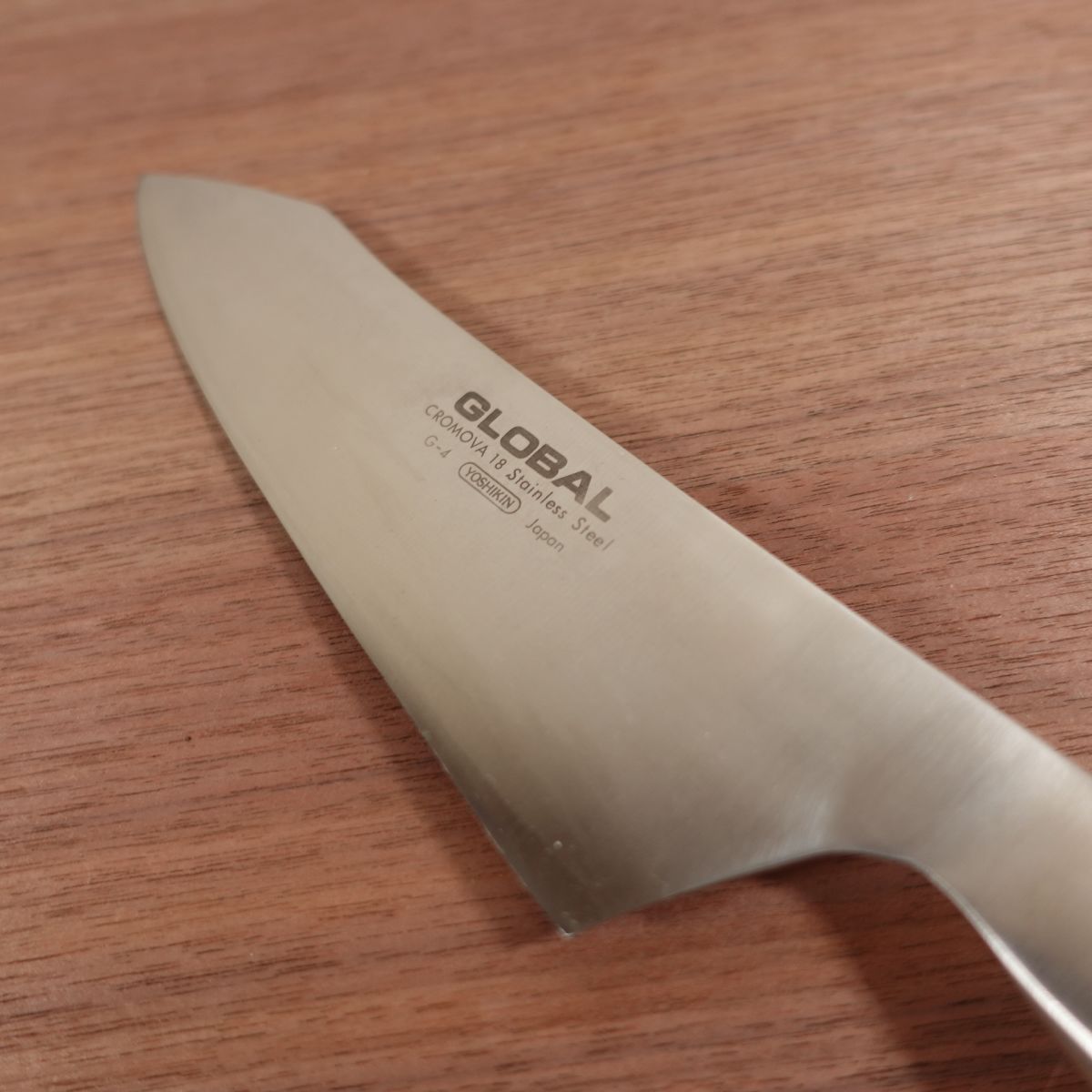 GLOBAL Bunka Knife, Sharpened, Kiritsuke-Style Santoku, G-4, All-Purpose Knife, Stainless Steel, Lightly Used, 180mm