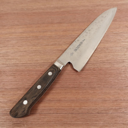 Fujiwara Teruyasu Gyuto Knife, Sharpened, Tsuchime Nashiji Finish, Maboroshi, Laminated Steel, Made by Fujiwara Teruyasu, 195mm