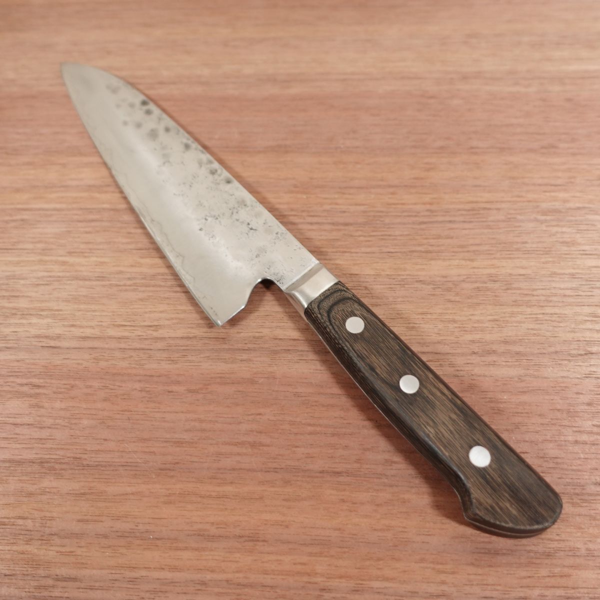 Fujiwara Teruyasu Gyuto Knife, Sharpened, Tsuchime Nashiji Finish, Maboroshi, Laminated Steel, Made by Fujiwara Teruyasu, 195mm