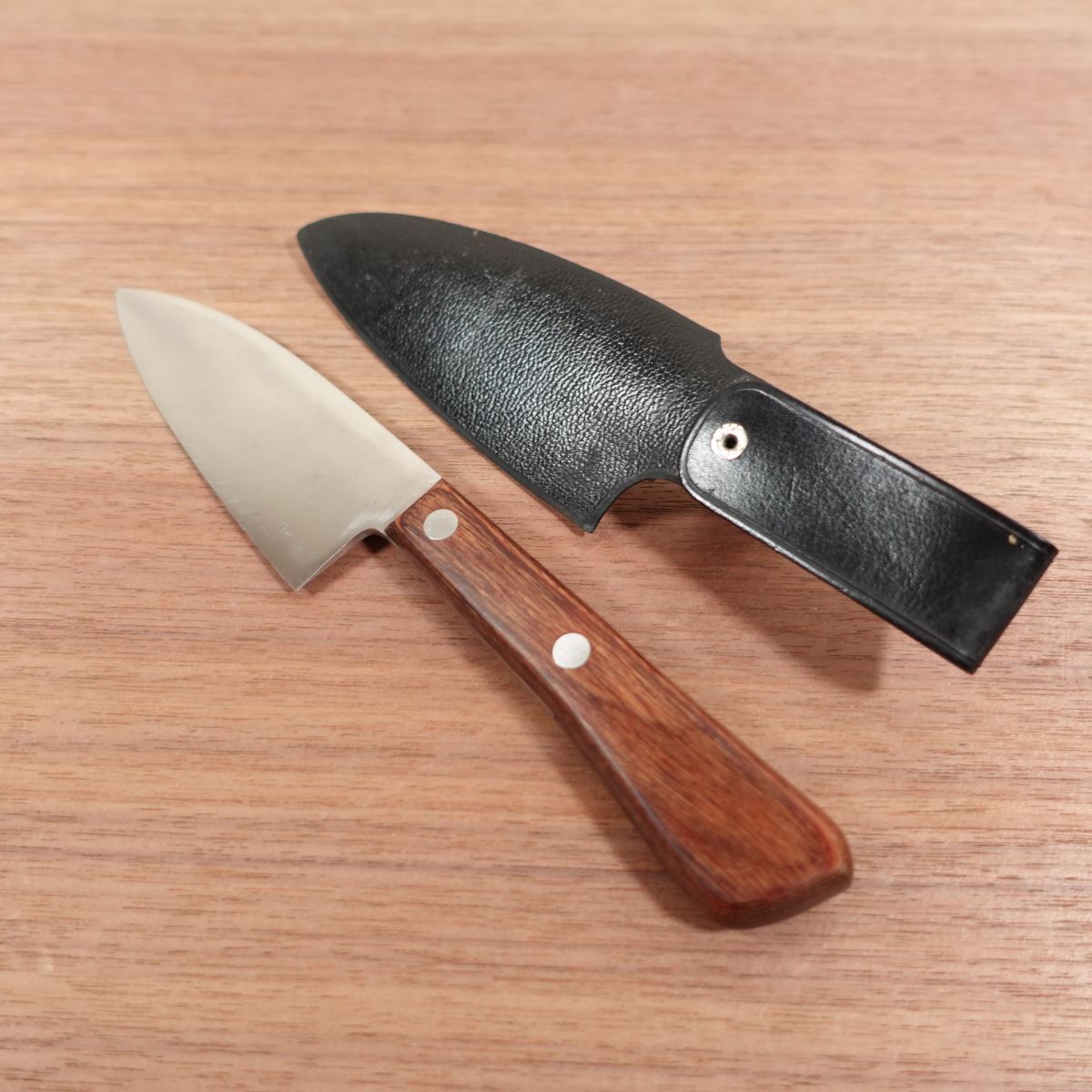 KAZAX Aji-Kiri Knife, Sharpened, Stainless Steel, Ko-Deba Knife, Sheath Included, 100mm
