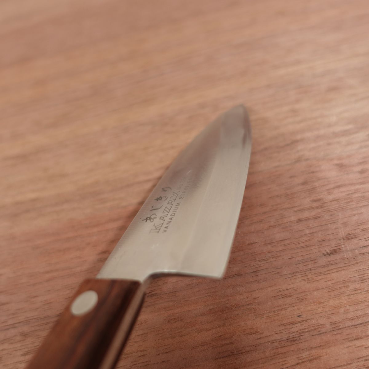 KAZAX Aji-Kiri Knife, Sharpened, Stainless Steel, Ko-Deba Knife, Sheath Included, 100mm