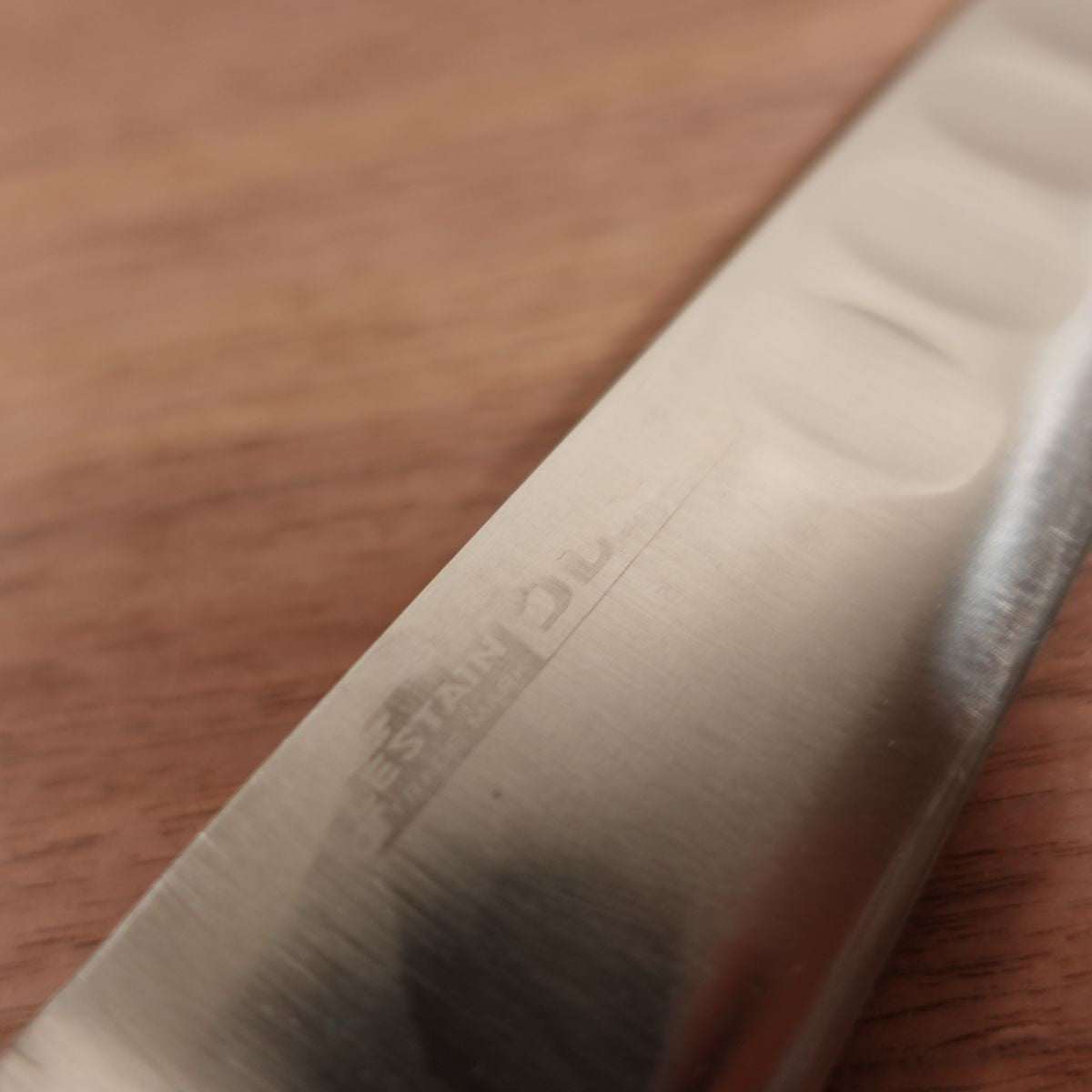 Glestain Small Santoku Knife, Sharpened, All-Purpose Knife, Granton Edge, Slightly Single Bevel, All Stainless Steel, 155mm