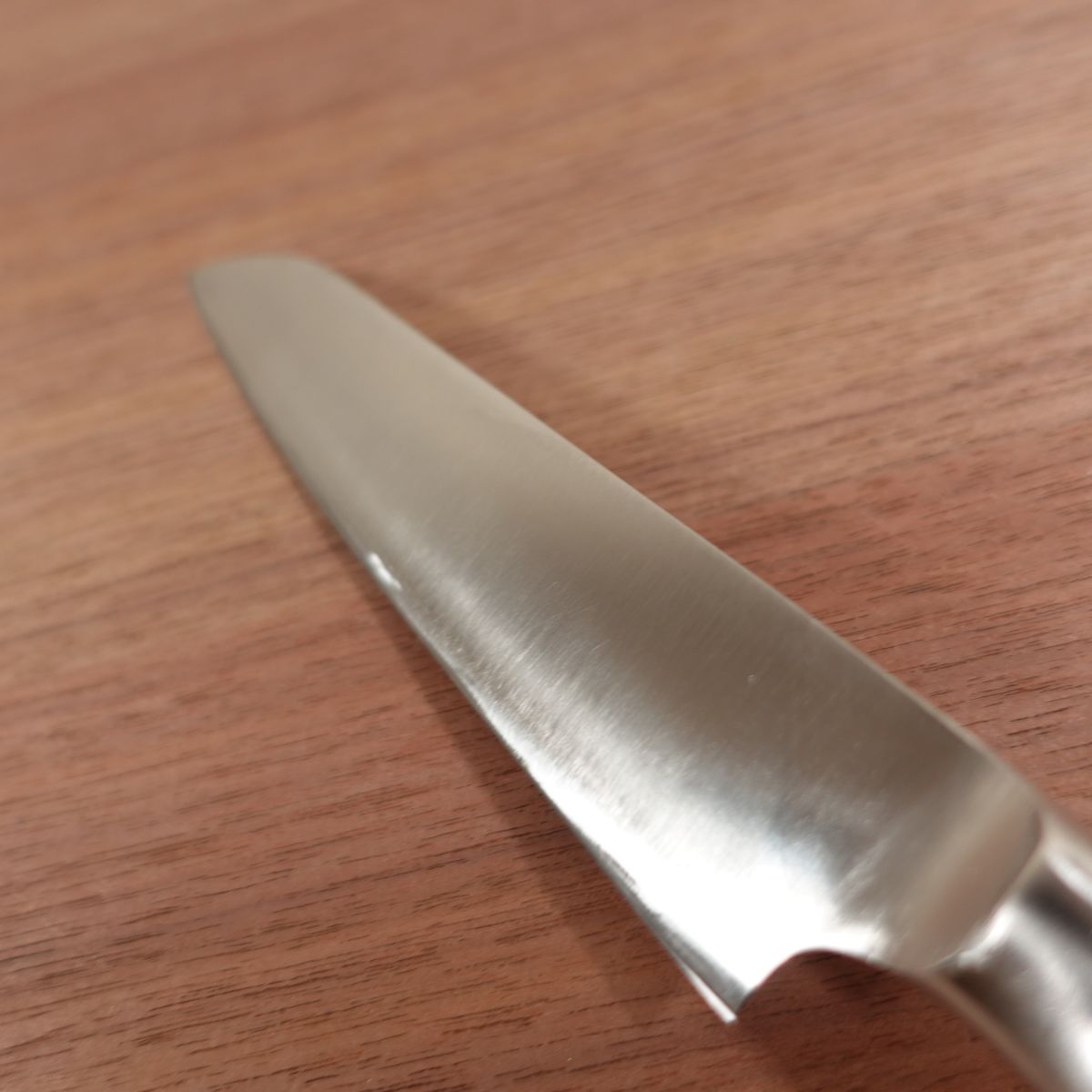 Glestain Small Santoku Knife, Sharpened, All-Purpose Knife, Granton Edge, Slightly Single Bevel, All Stainless Steel, 155mm
