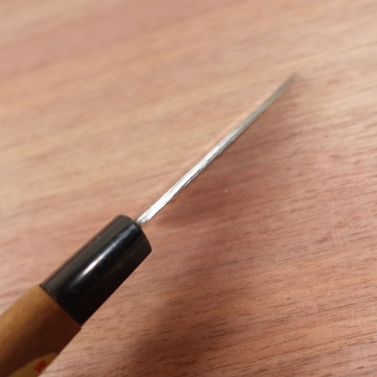 Okeya Aji-Kiri Knife, Sharpened, Tsuchime Finish, Ko-Deba Knife, Carbon Steel, 110mm