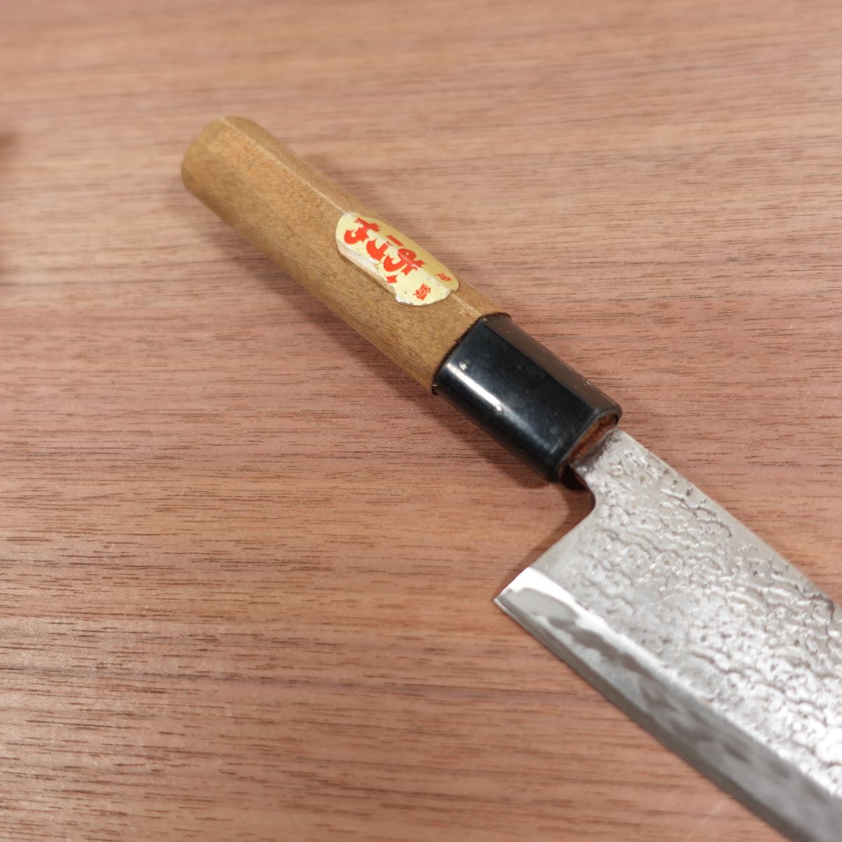 Okeya Aji-Kiri Knife, Sharpened, Tsuchime Finish, Ko-Deba Knife, Carbon Steel, 110mm