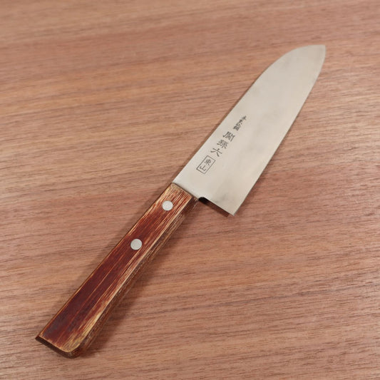 Seki Magoroku Santoku Knife, Sharpened, Higashiyama, Hon-Warikomi Steel, All-Purpose Knife, 170mm