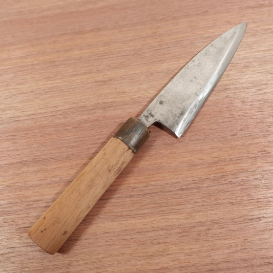 Masamoto Funayuki Knife, Sharpened, Water Buffalo Handle, Slim Deba Knife, 160mm