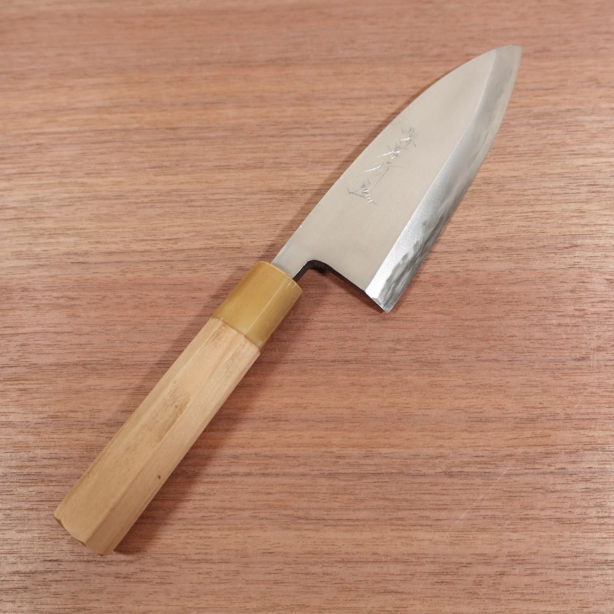 Sakai Takayuki Deba Knife, Sharpened, White Water Buffalo Octagonal Handle, Stainless Steel, Thick Deba, 155mm