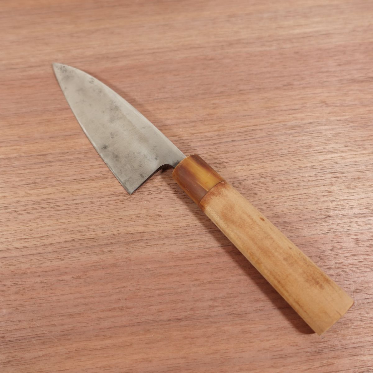 Sugimoto Ko-Deba Knife, Sharpened, Water Buffalo Handle, Aji-Kiri Knife, Tokyo Sugimoto, 135mm