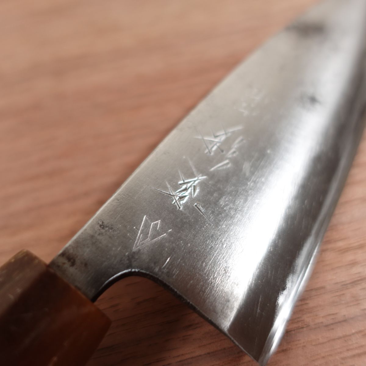 Sugimoto Ko-Deba Knife, Sharpened, Water Buffalo Handle, Aji-Kiri Knife, Tokyo Sugimoto, 135mm