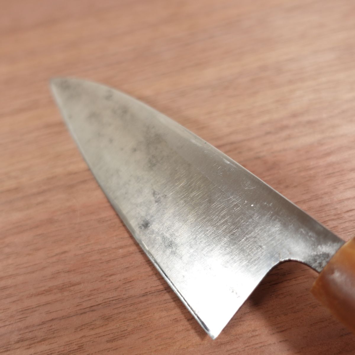 Sugimoto Ko-Deba Knife, Sharpened, Water Buffalo Handle, Aji-Kiri Knife, Tokyo Sugimoto, 135mm