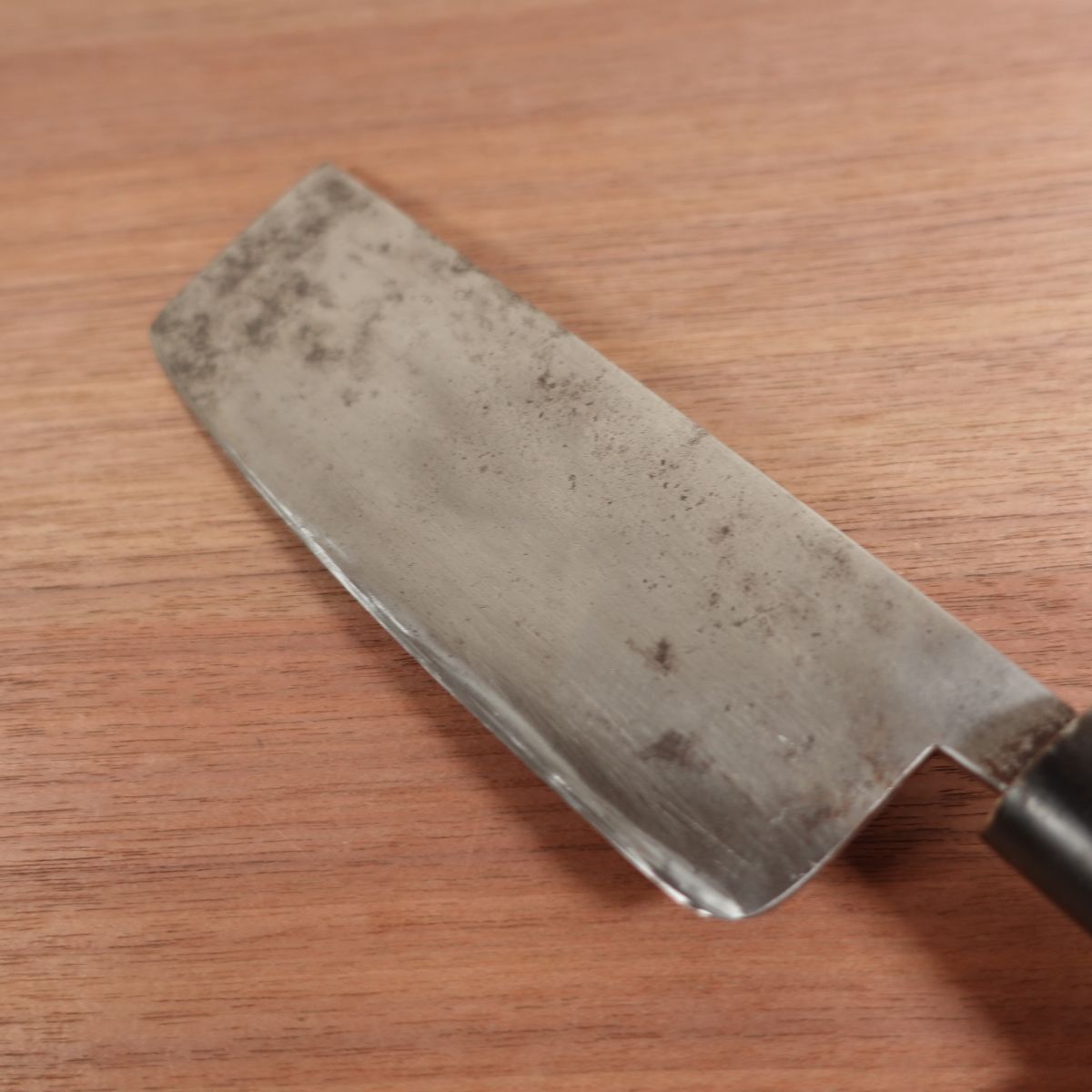 Nishikan Nakiri Knife, Sharpened, Water Buffalo Handle, Carbon Steel, Vegetable Knife, 160mm