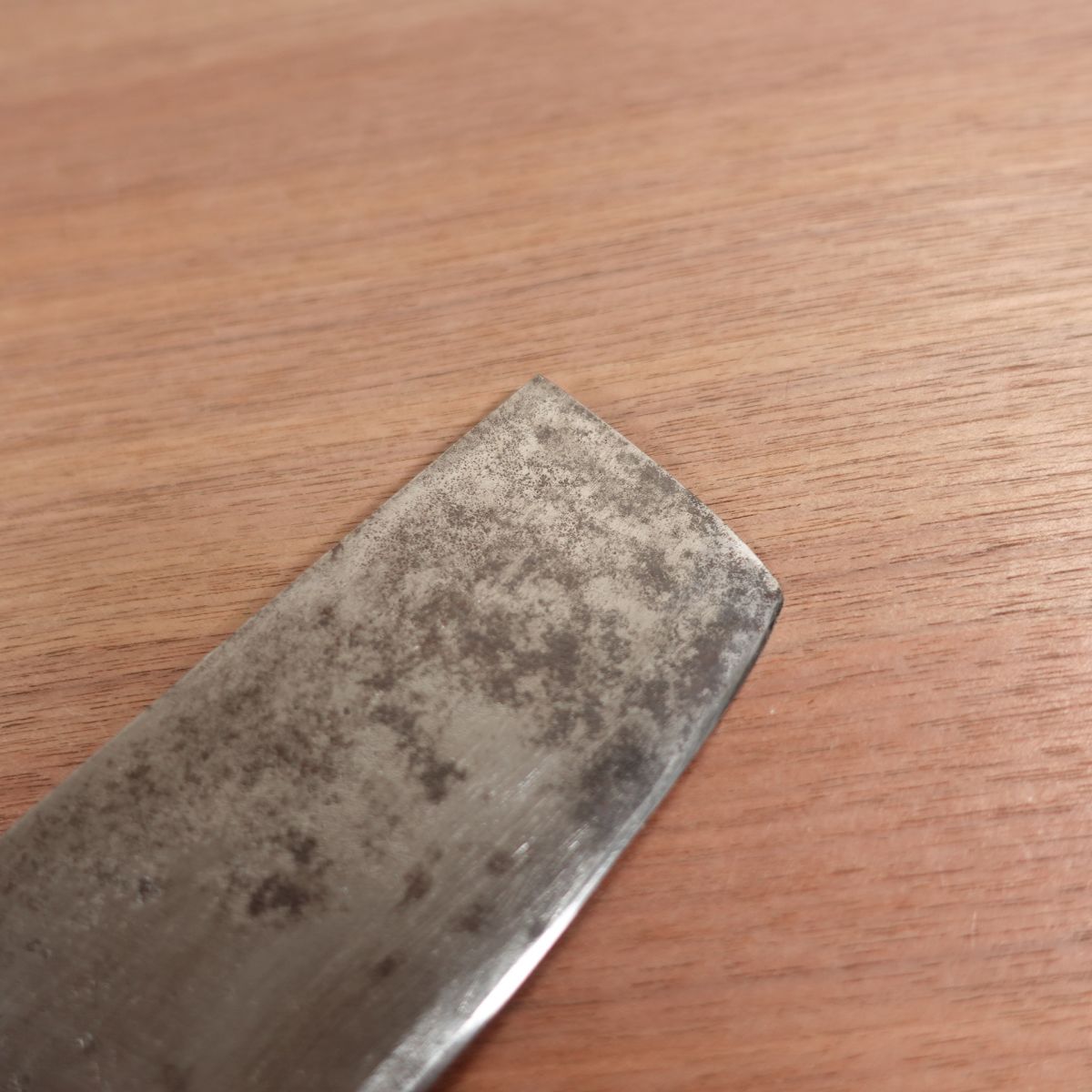 Nishikan Nakiri Knife, Sharpened, Water Buffalo Handle, Carbon Steel, Vegetable Knife, 160mm