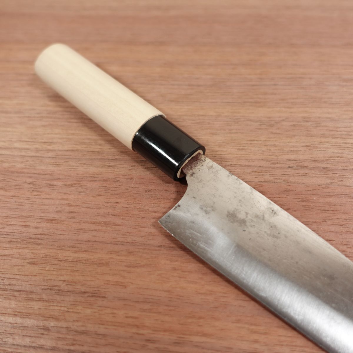Tadayasu Funayuki Messer, geschliffen, schmales Deba Messer, Griff wie neu, 155mm