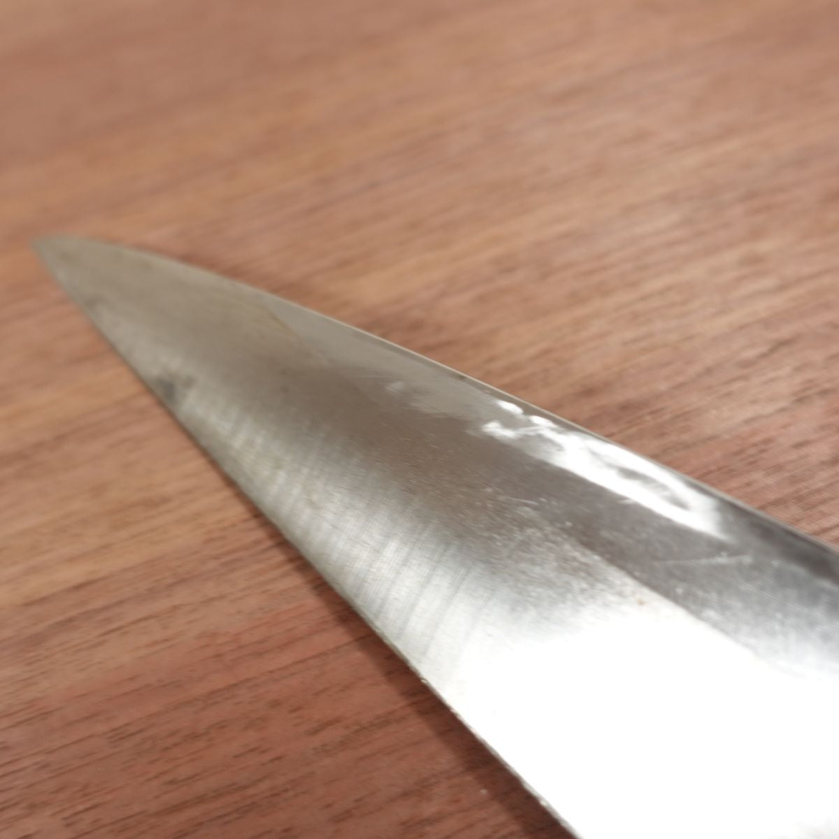 Minamoto Jikko Deba Knife, Sharpened, Water Buffalo Handle, Straight Edge, Jikko, 180mm