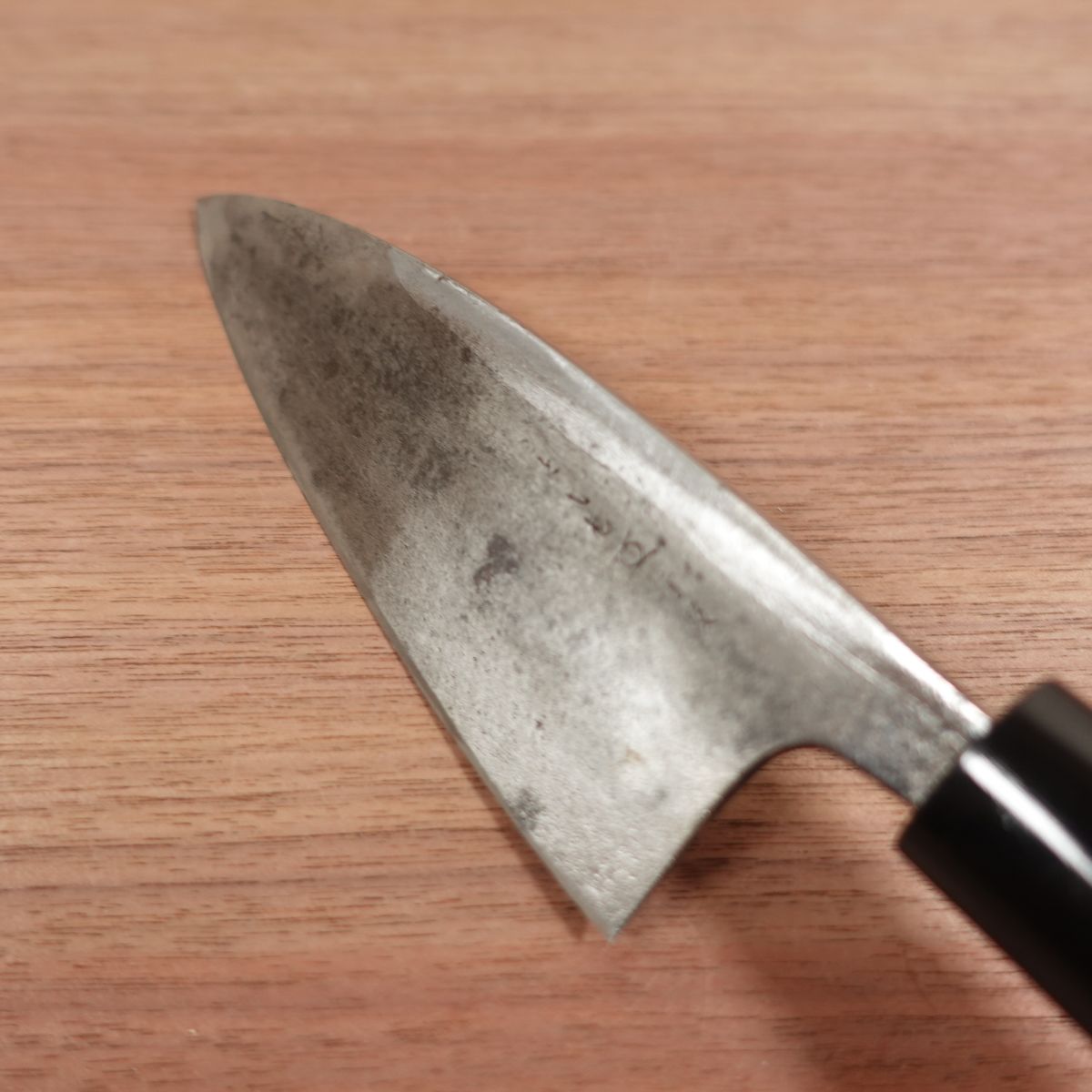 Takemitsu Deba Knife, Sharpened, Carbon Steel, Single Bevel, Tokkyu Grade, Handle Like New, 150mm