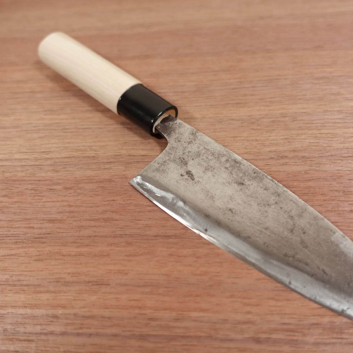 Takemitsu Deba Knife, Sharpened, Carbon Steel, Single Bevel, Tokkyu Grade, Handle Like New, 150mm