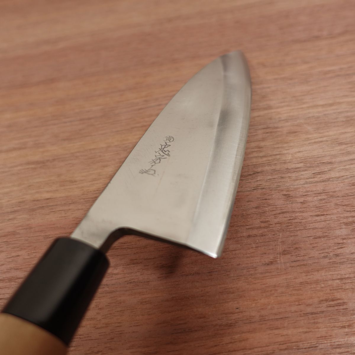 Tadafusa Deba Messer, geschliffen, Tiger-Aufkleber, neuwertiger Lagerartikel, 175mm