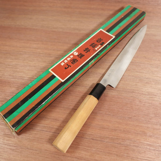 Kiya Yanagiba Knife, Sharpened, Hand-Forged Sashimi Knife, Box Included, Nearly Unused Stored Item, Carbon Steel, Single Bevel, 210mm