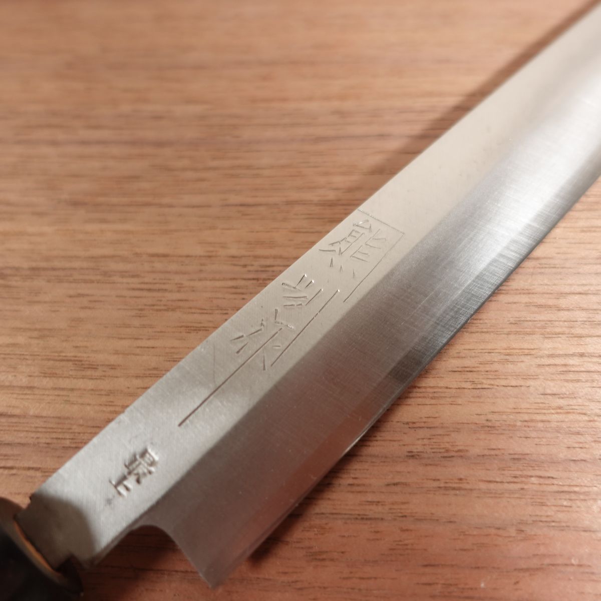 Kanekuma Yanagiba Knife, Sharpened, Water Buffalo Handle, Sashimi Knife, Saijo, Kanekuma Bessaku, Box Included, Unused Stored Item, Carbon Steel, Single Bevel, 215mm