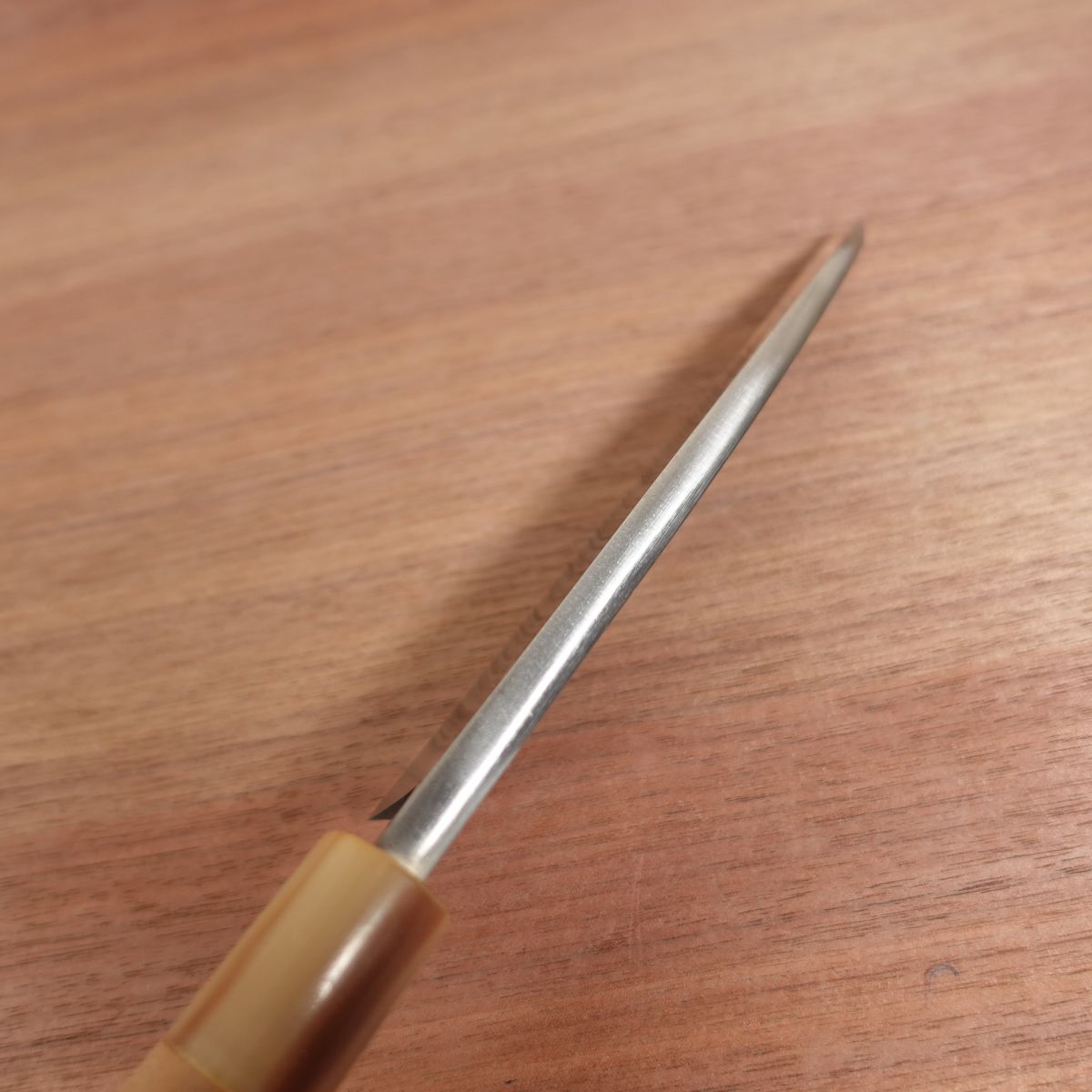 Kanekuma Deba Knife, Sharpened, White Water Buffalo Handle, Saijo, Kanekuma Bessaku, Box Included, Unused Stored Item, Carbon Steel, Single Bevel, 170mm