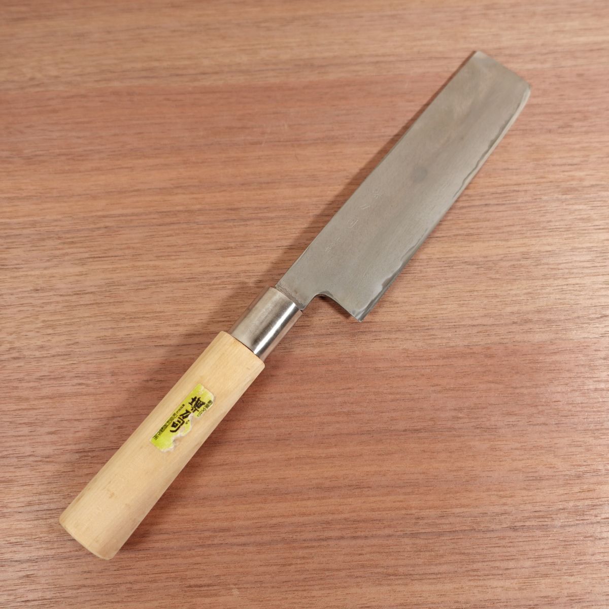 [HYPER REBORN] Sakai Toji Nakiri, Sharpened, Light Black Oxide Finish, Masashige, Vegetable Knife, Light Patina, 180mm