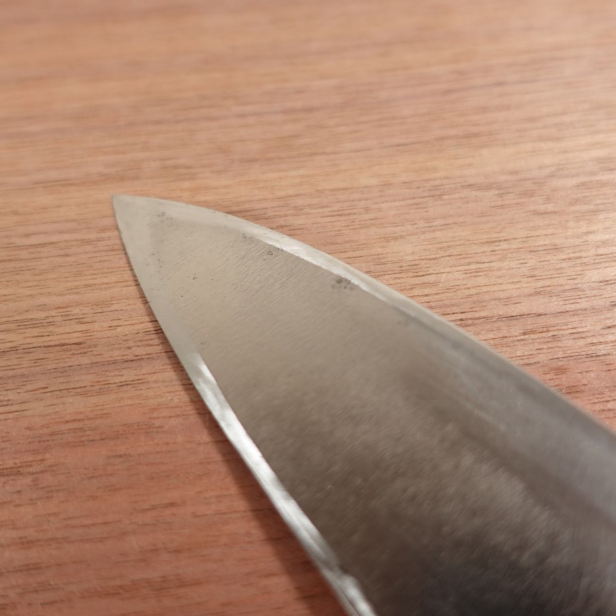 Kenjo Deba Knife, Sharpened, Water Buffalo Handle, Carbon Steel, Tokyo, 150mm