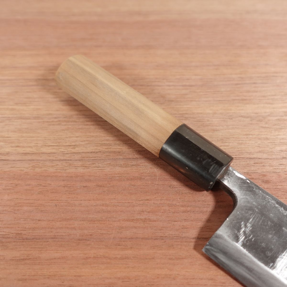 Kenjo Deba Knife, Sharpened, Water Buffalo Handle, Carbon Steel, Tokyo, 150mm