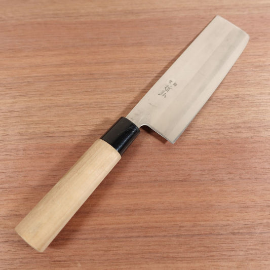 Tetsuhiro Nakiri Sharpened Double Bevel Stainless Steel Lightly Used 160mm