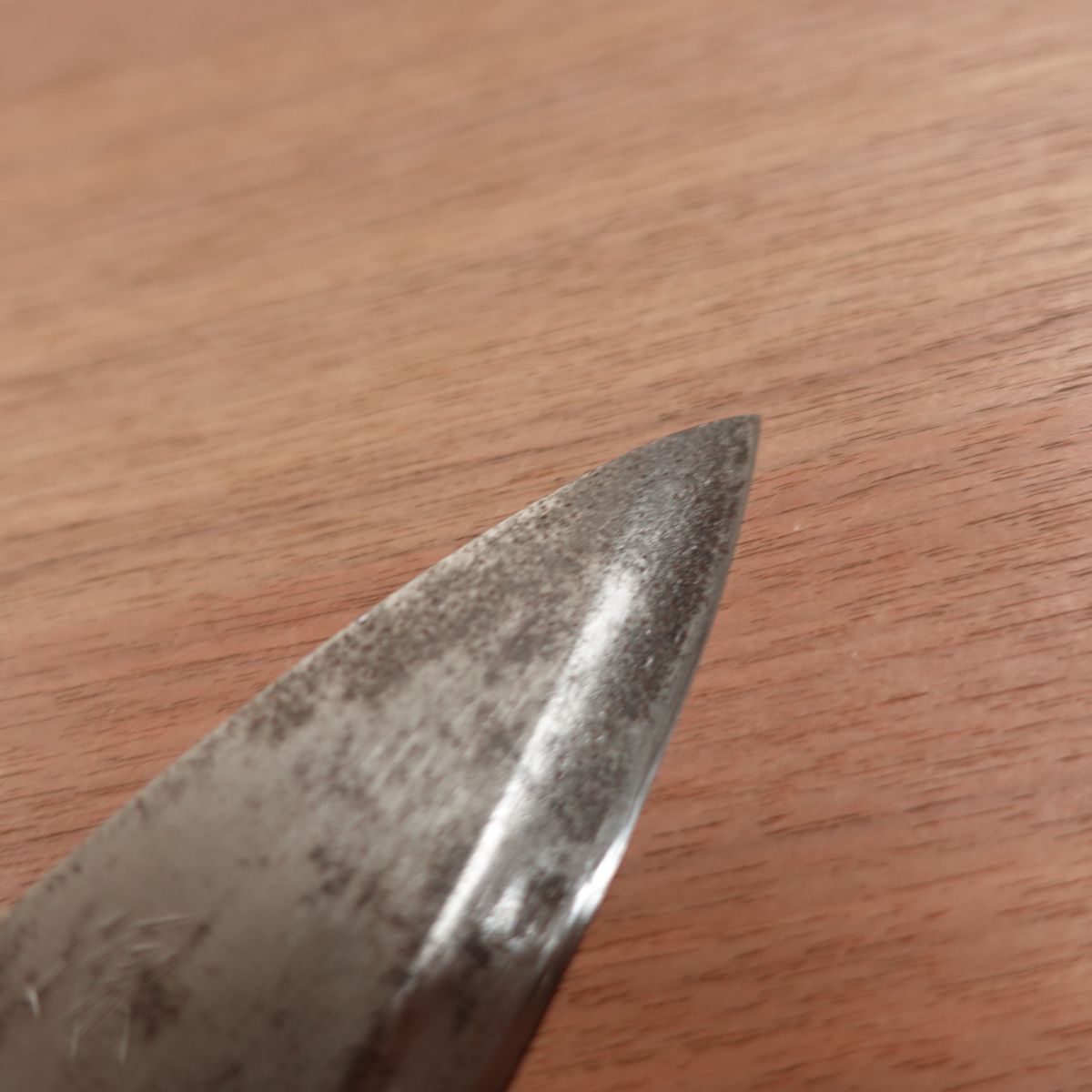 Minamoto Masanao Aji-Kiri Knife, Sharpened, Ko-Deba Knife, Carbon Steel, Stored Item, Sticker Included, 125mm